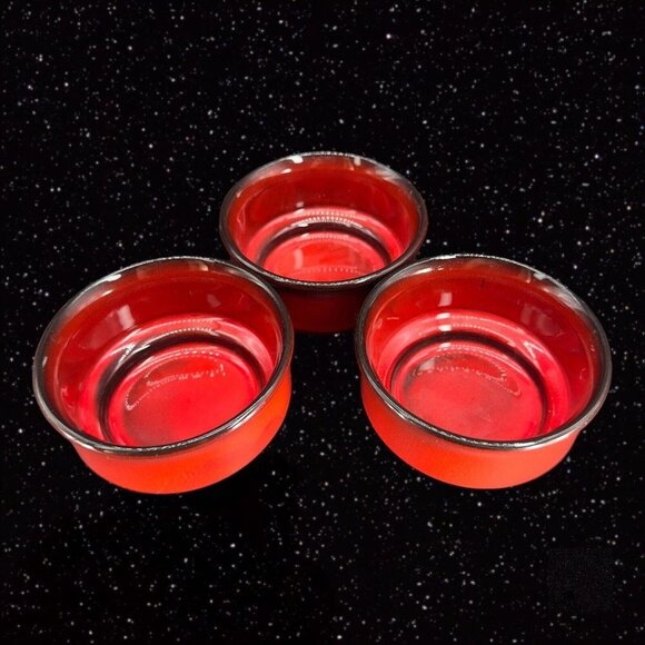 Villeroy and Boch Luxembourg Granada Bright Red Small Bowl Set 3 Dish Set VTG - Picture 3 of 15